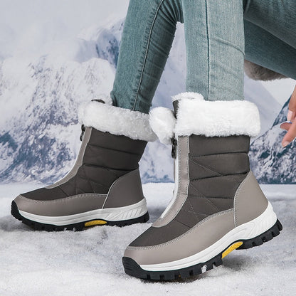 👢 50 % RABAT NU! ✨ Skridsikre, varme snestøvler med lynlås til kvinder – termisk isolerede og vandafvisende vinterstøvler til koldt vejr 🌨️🔗