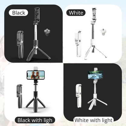Mobiltelefon selfie stick holder, der kan fjernstyres