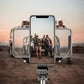 Mobiltelefon selfie stick holder, der kan fjernstyres